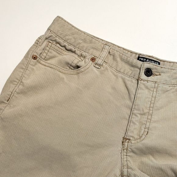 Polo Jeans Co. Ralph Lauren Womens Size 10 X 32 Beige Tan Corduroy Pants - Picture 11 of 15